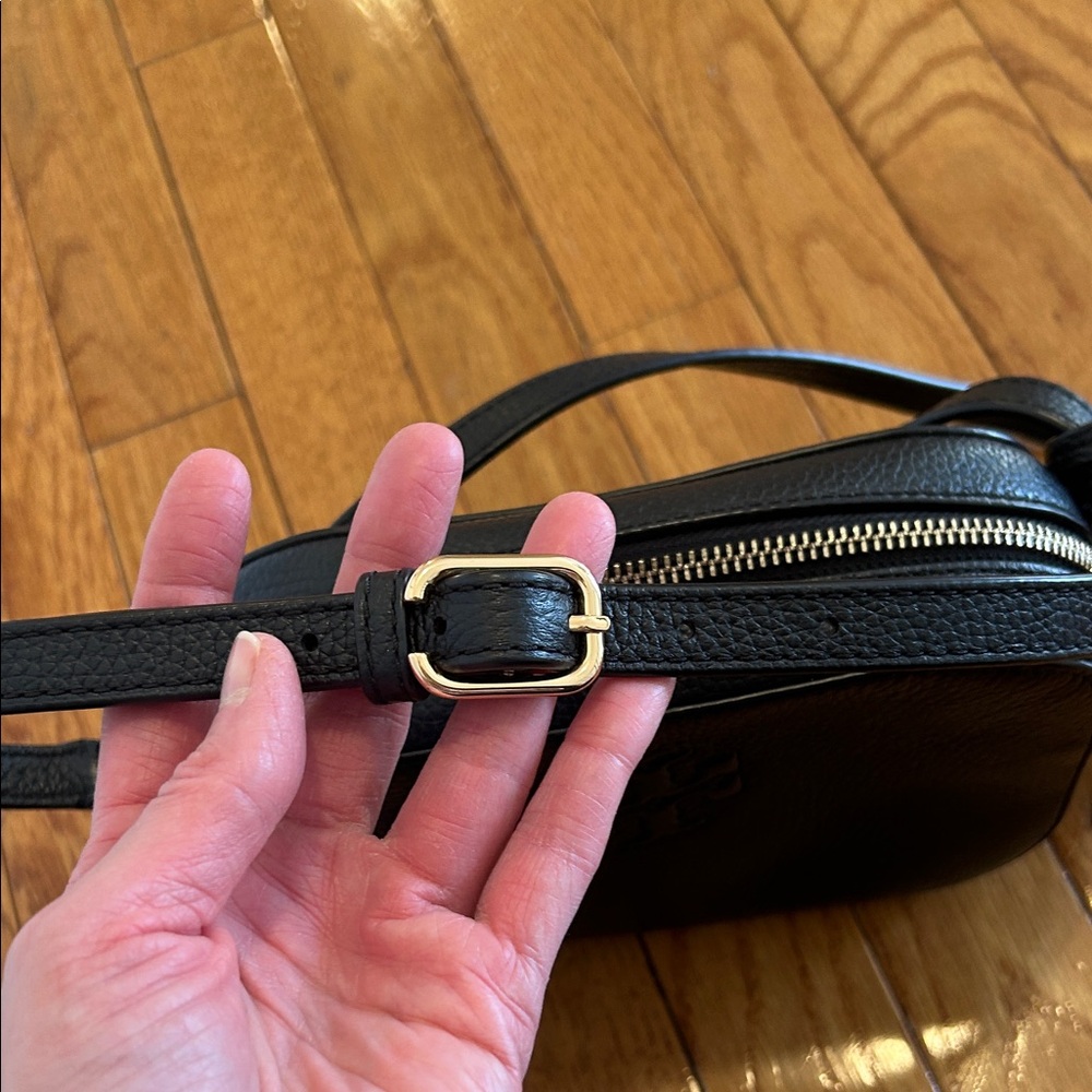 Tory Burch Black Pebbled Leather Crossbody with Tassel - Picture 7 of 12